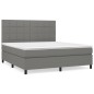 vidaXL Giroletto a Molle con Materasso Grigio Scuro 180x200 cm Tessuto