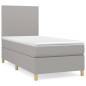 vidaXL Giroletto a Molle con Materasso Grigio Chiaro100x200 cm Tessuto