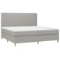 vidaXL Giroletto a Molle con Materasso Grigio Chiaro 200x200cm Tessuto