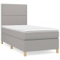 vidaXL Giroletto a Molle con Materasso Grigio Chiaro100x200 cm Tessuto