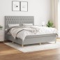 vidaXL Giroletto a Molle con Materasso Grigio Chiaro180x200 cm Tessuto
