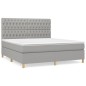 vidaXL Giroletto a Molle con Materasso Grigio Chiaro180x200 cm Tessuto