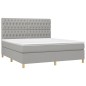 vidaXL Giroletto a Molle con Materasso Grigio Chiaro180x200 cm Tessuto