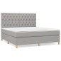 vidaXL Giroletto a Molle con Materasso Grigio Chiaro160x200 cm Tessuto