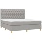 vidaXL Giroletto a Molle con Materasso Grigio Chiaro160x200 cm Tessuto