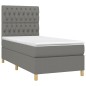 vidaXL Giroletto a Molle con Materasso Grigio Scuro 100x200 cm Tessuto