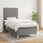 vidaXL Giroletto a Molle con Materasso Grigio Scuro 100x200 cm Tessuto