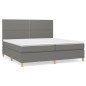 Giroletto a Molle con Materasso Grigio Scuro 200x200 cm Tessuto