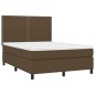 vidaXL Giroletto a Molle con Materasso Marrone Scuro 140x200cm Tessuto