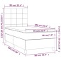 vidaXL Giroletto a Molle con Materasso Grigio Scuro 90x200 cm Tessuto