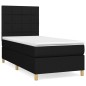 vidaXL Giroletto a Molle con Materasso Nero 100x200 cm in Tessuto