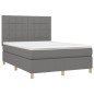 vidaXL Giroletto a Molle con Materasso Grigio Scuro 140x200cm Tessuto