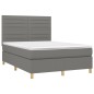 vidaXL Giroletto a Molle con Materasso Grigio Scuro 140x200cm Tessuto