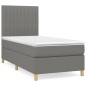 vidaXL Giroletto a Molle con Materasso Grigio Scuro 90x190 cm Tessuto