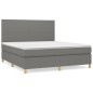 vidaXL Giroletto a Molle con Materasso Grigio Scuro 180x200 cm Tessuto