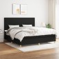 vidaXL Giroletto a Molle con Materasso Nero 200x200 cm in Tessuto