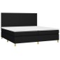 vidaXL Giroletto a Molle con Materasso Nero 200x200 cm in Tessuto