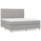 Giroletto a Molle con Materasso Grigio Chiaro180x200 cm Tessuto