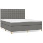 vidaXL Giroletto a Molle con Materasso Grigio Scuro 180x200 cm Tessuto