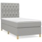 Giroletto a Molle con Materasso Grigio Chiaro 80x200 cm Tessuto