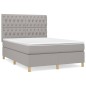 vidaXL Giroletto a Molle con Materasso Grigio Chiaro 140x200cm Tessuto