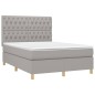 vidaXL Giroletto a Molle con Materasso Grigio Chiaro 140x200cm Tessuto