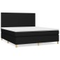 vidaXL Giroletto a Molle con Materasso Nero 160x200 cm in Tessuto