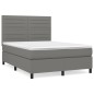 vidaXL Giroletto a Molle con Materasso Grigio Scuro 140x190 cm Tessuto