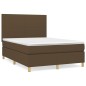 vidaXL Giroletto a Molle con Materasso Marrone Scuro 140x190cm Tessuto