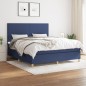 vidaXL Giroletto a Molle con Materasso Blu 160x200 cm in Tessuto