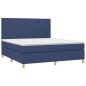 vidaXL Giroletto a Molle con Materasso Blu 160x200 cm in Tessuto