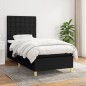 vidaXL Giroletto a Molle con Materasso Nero 90x190 cm in Tessuto