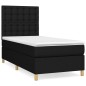 vidaXL Giroletto a Molle con Materasso Nero 90x190 cm in Tessuto