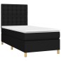 vidaXL Giroletto a Molle con Materasso Nero 90x190 cm in Tessuto