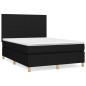 vidaXL Giroletto a Molle con Materasso Nero 140x200 cm in Tessuto