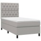 vidaXL Giroletto a Molle con Materasso Grigio Chiaro 80x200 cm Tessuto