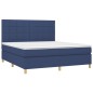 vidaXL Giroletto a Molle con Materasso Blu 180x200 cm in Tessuto