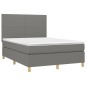vidaXL Giroletto a Molle con Materasso Grigio Scuro 140x190 cm Tessuto