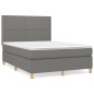 vidaXL Giroletto a Molle con Materasso Grigio Scuro 140x190 cm Tessuto