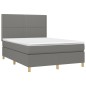vidaXL Giroletto a Molle con Materasso Grigio Scuro 140x190 cm Tessuto
