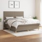 vidaXL Giroletto a Molle con Materasso Tortora 160x200 cm in Tessuto