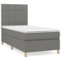 vidaXL Giroletto a Molle con Materasso Grigio Scuro 80x200 cm Tessuto