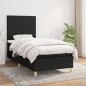 vidaXL Giroletto a Molle con Materasso Nero 90x190 cm in Tessuto