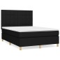 vidaXL Giroletto a Molle con Materasso Nero 140x190 cm in Tessuto