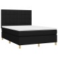 vidaXL Giroletto a Molle con Materasso Nero 140x190 cm in Tessuto