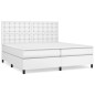 vidaXL Giroletto a Molle con Materasso Bianco 200x200cm in Similpelle