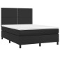 Giroletto a Molle con Materasso Nero 140x200 cm in Similpelle