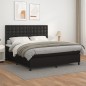 vidaXL Giroletto a Molle con Materasso Nero 160x200 cm in Similpelle