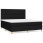 vidaXL Giroletto a Molle con Materasso Nero 160x200 cm in Tessuto
