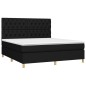 vidaXL Giroletto a Molle con Materasso Nero 160x200 cm in Tessuto